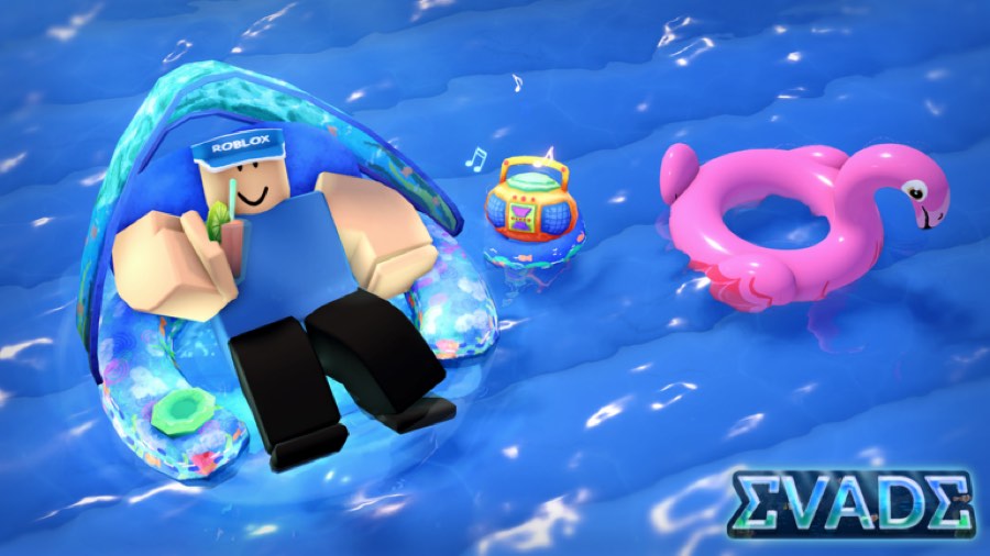 Avatar floating on an inflatable ring in bright blue water